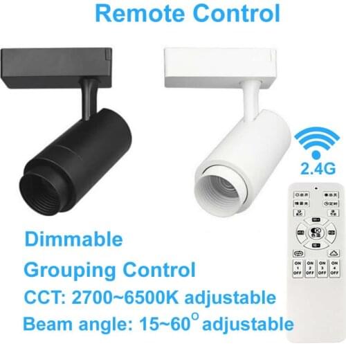 Spot Led Track Light 2.4G Remote Control Dimmable Zoomable Industrial Wall Lamp Rail Lights Fixture Commercial Clothing Store