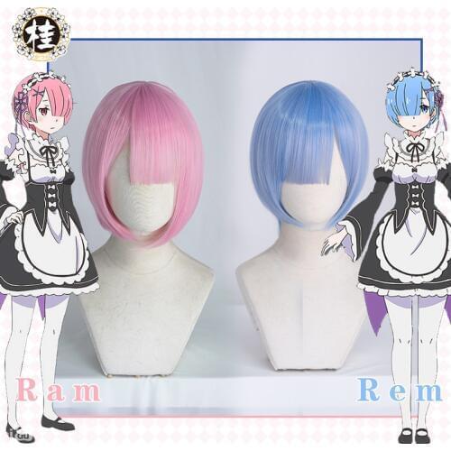 UWOWO Re:Life in a different world from zero Cosplay Ram/Rem Wig For Women Hot Anime Cosplay Wig