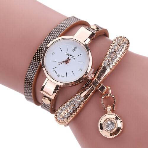 Womens Ladies Bracelet Watch Faux Leather Band Watches Rhinestone Analog Quartz Dress Wrist Watches Female Dress Wristwatch