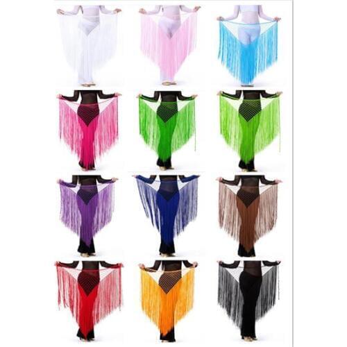 Hand Crochet Triangle Belly Dance Hip Scarf Belt for Women Performance Argentina Dance Costumes Belly Waist Chain Skirt