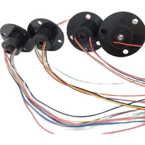 1PCs Through Hole 5mm Slip Ring 2/4/6/12CH Channels 2A Body Dia. 5mm Hollow Shaft Slipring Conductive Ring Rotary Joint w Flange