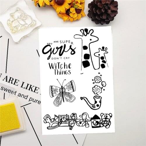 11*16CM Cartoon toys Transparent Seal Clear Stamps Silicone Seal Roller Stamps DIY Scrapbook Album / Card Production Easter