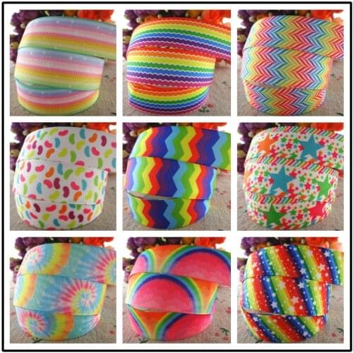 17071103,New arrival 7/8" (22mm) 50 yards/lot printed grosgrain ribbons colorfuls ribbon DIY handmade materials