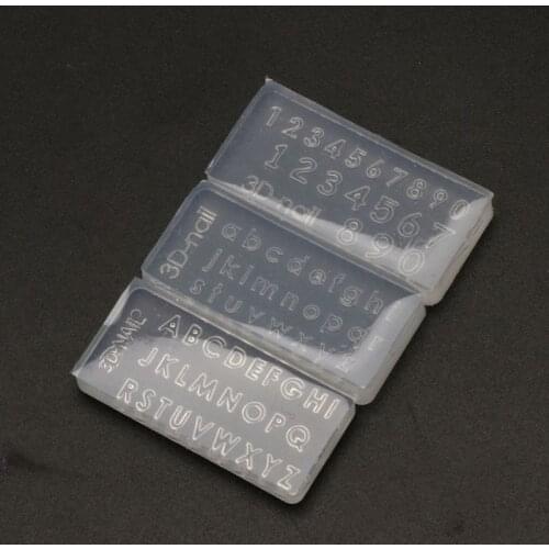 3Pcs Small Size Numbers Letters Mold Kit Alphabet Pendant UV Resin Silicone Mold M2EA