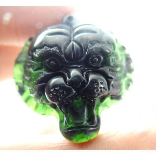 32*31*10MM Wholesale natural Chinese stone hand-carved statue of tiger amulet pendant necklace