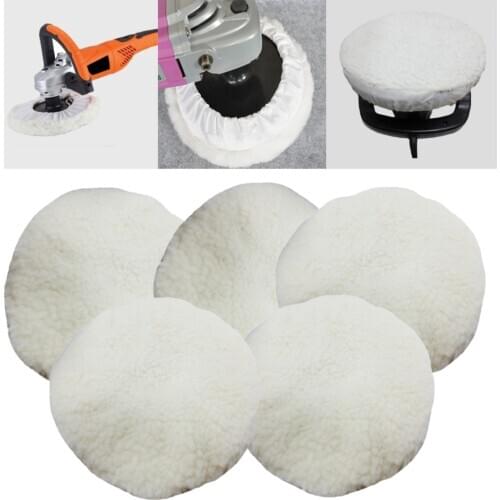 5pcs 5 6 inch Soft Wool Polishing Buffing Buffer Sleeve Pad for Car Polisher Cleaning Buffing Accessories