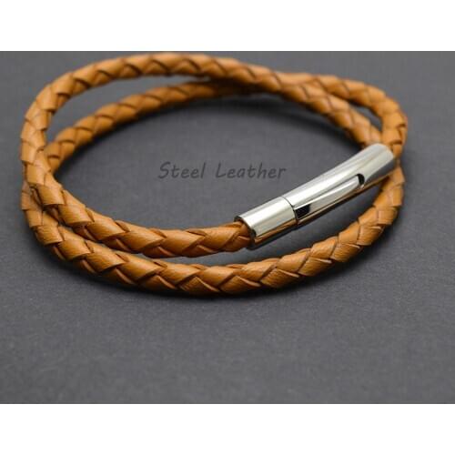 5pcs/lot engrave logo Mens leather bracelet Leather bangles for men Magnetic-Clasp Cowhide Braided Multi Layer Wrap Bracelet man