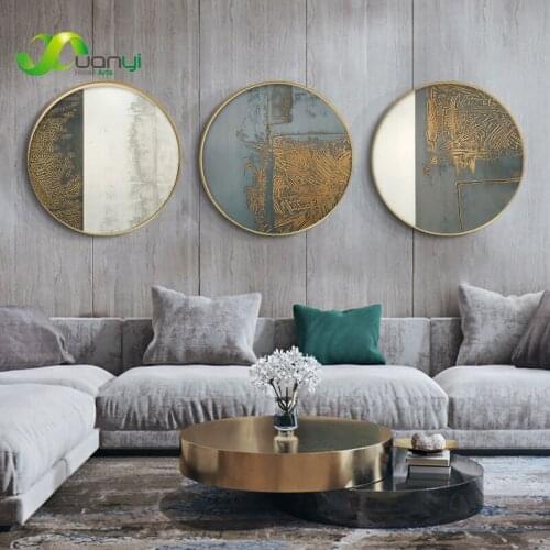 Industrial Style Abstract Golden Canvas Painting Posters And Prints Wall Art Pictures For Living Room Bedroom Circula Home Decor
