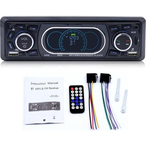 60W×4 Bluetooth Car MP3 Player 1-Din Car Stereo Audio MP3 Radio Player Support USB/FM Receiver With Wireless Remote Controller