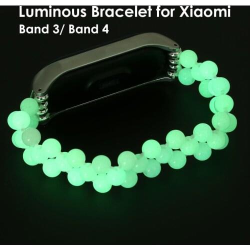 Mi Band 4 5 6 Bands Handmade Night Luminous Bracelet for Xiaomi Band 3 Wristband for Girls Women Straps Watch Accessories Beaded