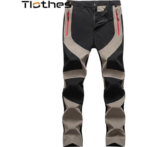 Summer Elastic Waterproof Windproof Hiking Pants Men Outdoor Quick Dry Breathable Mountain Climbing Trekking Pants Men Plus Size