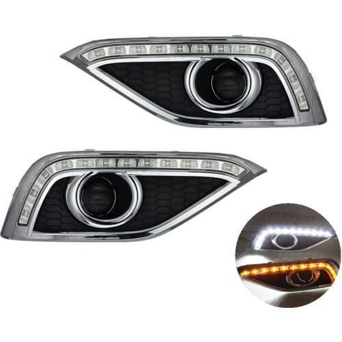 White and Yellow Color Car Front Fog Bumper LED DRL Daytime Running Lights for Honda CR-V 2012 2013 2014
