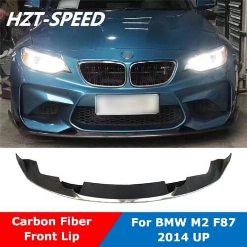 MP Style Carbon Fiber Front Bumper Lip Diffuser Shovel For BMW 2 Series M2 F87 Car Modify 2014 Up
