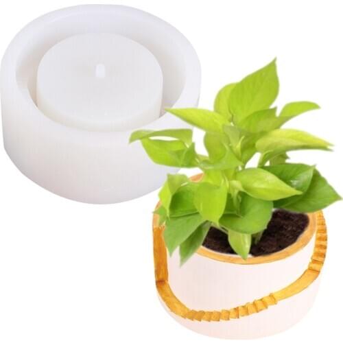 Facemile Flowerpot Concrete Silicone Mold For Succulent Plants Round Pen Container Plaster Gypsum Mould Cement Clay Molds