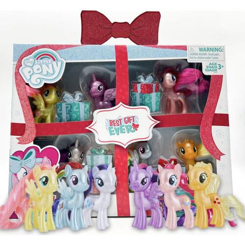 Hasbro My Little Pony Best Gift Ever Six Protagonist Mystery Applejack Gifts Model Anime Figures Favorites Collect Ornaments