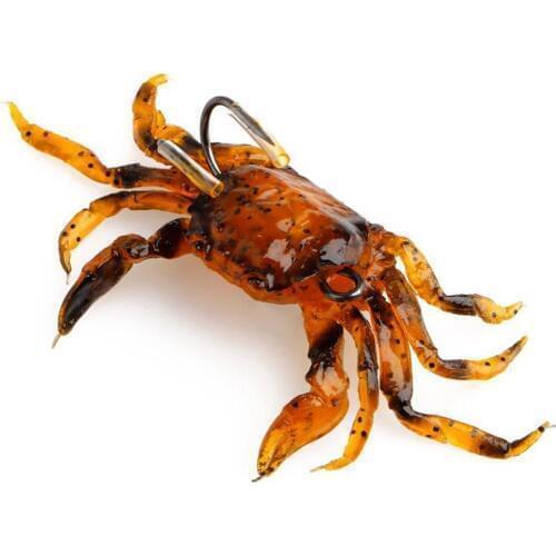 1Pcs Artificial Crab Lure Bait 3D Simulation Fishing Lures Soft Fish Bait with Sharp Hooks