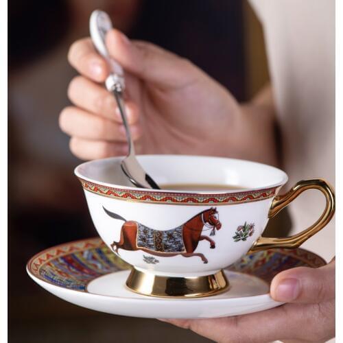 Coffee Mug Creative classic cup and saucer set Successful Horse export Luxury bone china set exquisite Gift Box