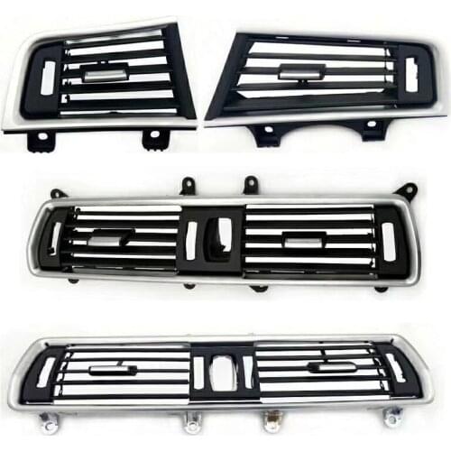 A set front Row Wind Left Center Right Air Conditioning Vent Grill Outlet Panel With Chrome Plate For BMW 5 Series F07 GT