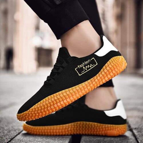 Young Mens Shoes Sneakers Mesh Breathable Shoes Male Fashion Black Athletic Footwear Flat Casual Walking Shoes