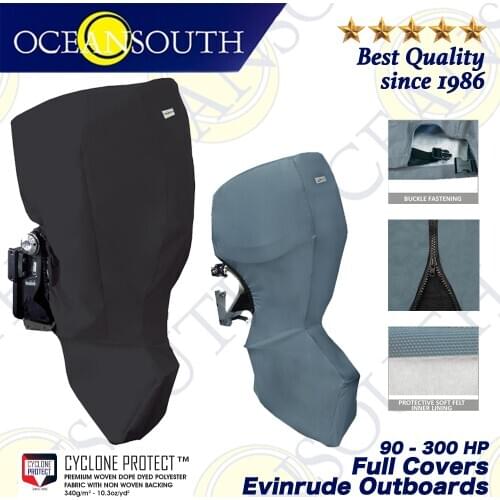 Oceansouth Full Covers for Evinrude Motor Outboards Engine Professional MarineYacht Boat Accessories UV WaterProtection 90-300HP