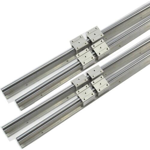 Support Linear Rail SBR16 1200mm 4 Support Rails+ 8 SBR16UU Blocks for CNC