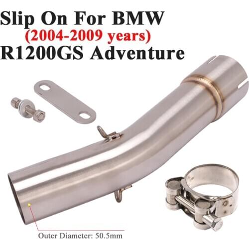Slip On For BMW R1200GS Adventure ADV 2004 - 2009 Motorcycle Exhaust System Pipe Escape Muffler Tube Connection Link Pipe 51mm