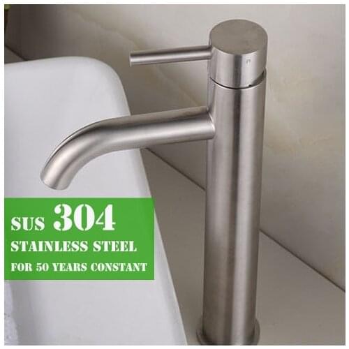 Bathroom 304# stainless steel material deck mounted tall basin mixer faucet No.HS 1086