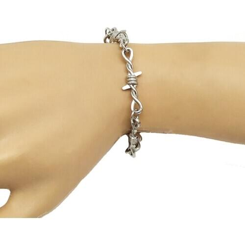 Heavy Duty Bracelet Solid Stainless Steel Bracelets for Men Women The indigo Tone Metal Punk Casual Curb Cuban Link