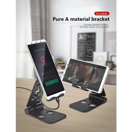 Universal Mobile Phone Holder Seat Desktop Double Adjustable Foldable Extend Mobile Phone Holder Smartphone Tablet Stand