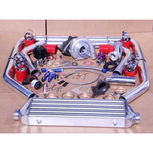 UNIVERSAL 7PSI UPGRADE T3/T4 TURBO TURBOCHARGER KIT AR .63 STAGE 3 350HP