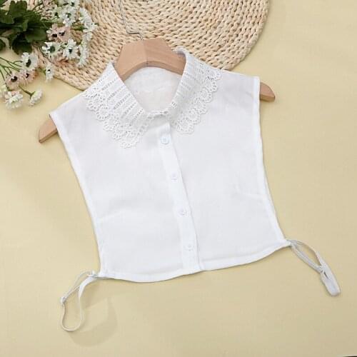 Vintage White Fake Collars for Women Detachable Collars Female False Collar Lapel Shirt Half Blouse Removable Nep Kraagie