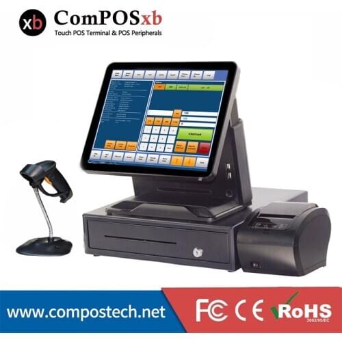 High quality 15 Inch POS Systems Restaurant POS Terminal With reciept Printer cash register