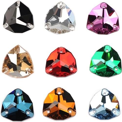 YANRUO 3272 Trilliant Flat Triangle Top Quality Sew On Crystals Glass Rhinestone Sewn stones Sewing For Clothing