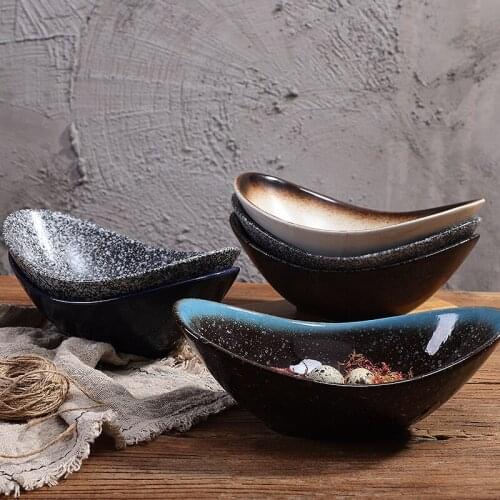 Japanese tripod angle plate net red plate restaurant with tableware set creative tableware ceramic plate