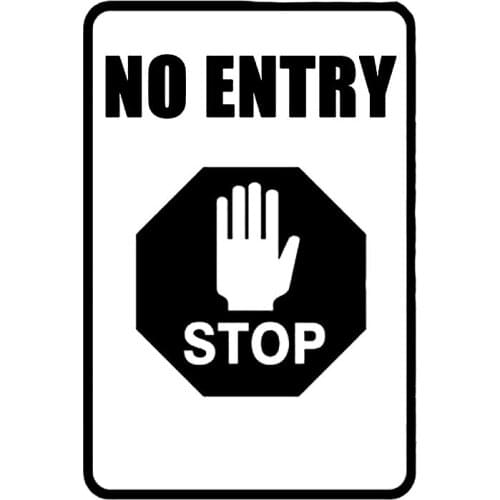 Funny STOP NO ENTRY Warning Mark Graphic KK Car Sticker Waterproof Reflective Laser Fashion Pvc 12cm X 17.9cm