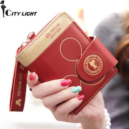 Women small wallet cartoon mickey cute coin purse hasp card holder womens wallets and purses female wallets famous brand