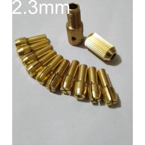 10PCS 2.3mm Knurl Mini Drill Chucks Adapter Socket Dremel Mini Electric Drill Bits Set Power Tools Micro Drill Collet Clamp