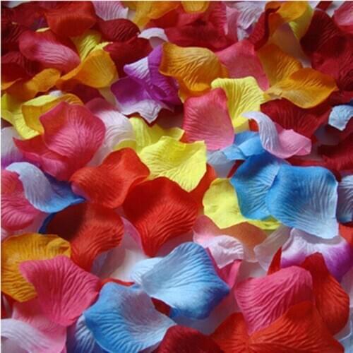 144Pcs Polyester Fake Rose petals Heart Birthday Wedding Valentines Day Party Confetti Bridal Flowergirl Basket Decor