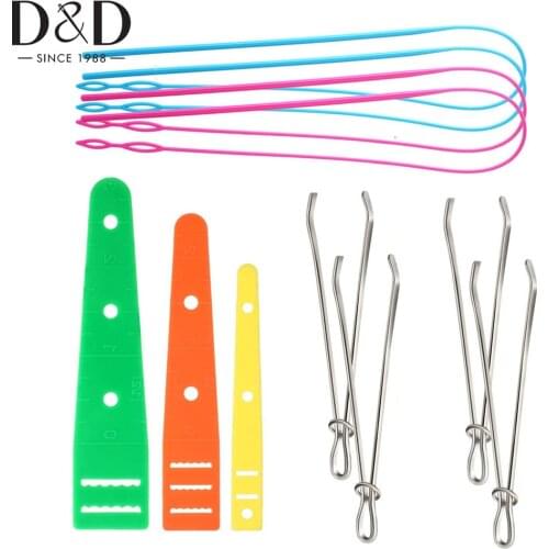 7pcs/Set Flexible Drawstring Threader Replacement&2pcs Metal Tweezers 3pcs Flat plastic threader for Jackets Swim Trunks