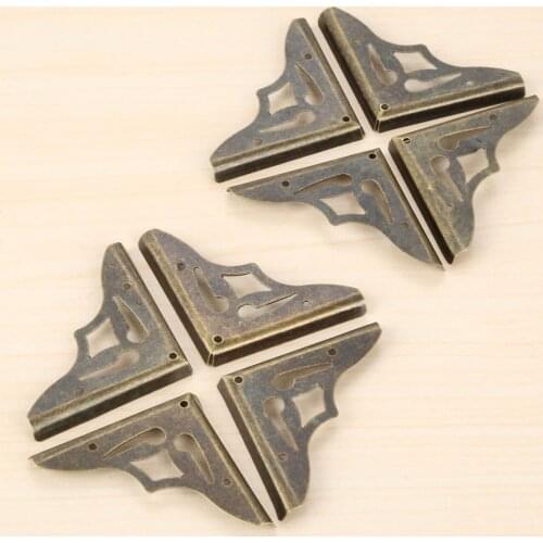 8pcs Bracket 41*41mm Scrapbook Albums Jewelry Wooden Box Decorative Protector Crafts For Furniture Hardware