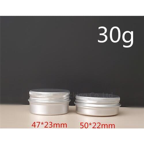 500pcs/lot 30g aluminum jar, 30 gram metal cream jar, 1 oz silver aluminum case, 30ml metal cosmetic container