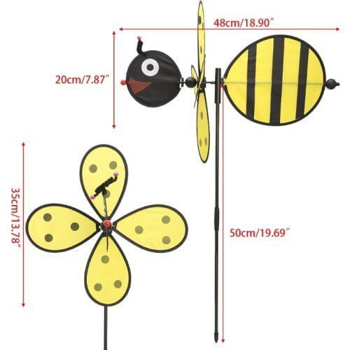 Large Bee Windmill Whirligig Wind Spinner Home Yard Garden Decor Kids Child Toy
