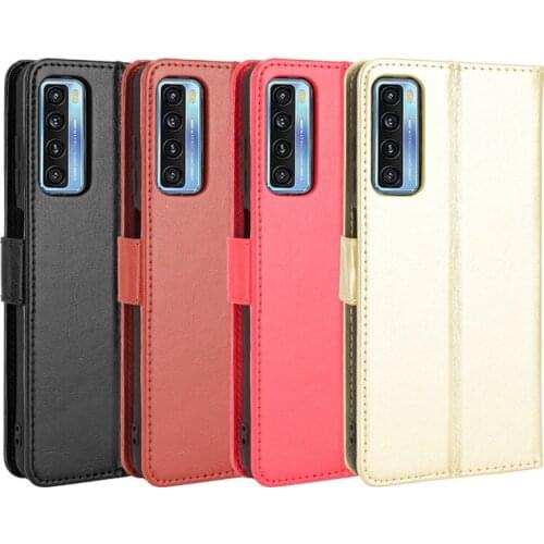 For TCL 20Lite Case Vintage Business Leather Cover Anti-lost Capa Full Card Slot Stand Holder Coque for TCL 20L Plus Para