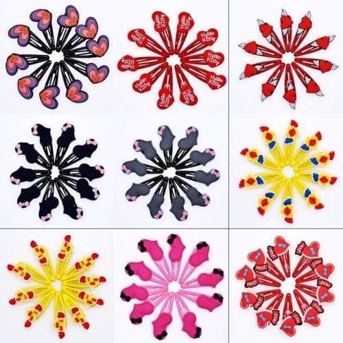 Kids Gift Hairslide Girls 10Pcs Hair Clips KT Heart With Bowknot Wings Hair Hairpins Hair Accessory Birthday Party Gift