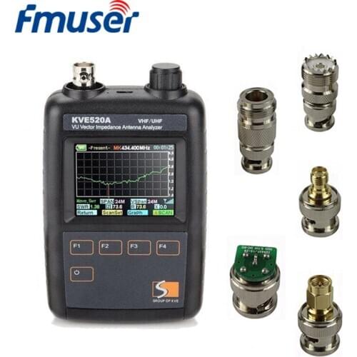 FMUSER KVE520A VHF/UHF VU Vector Impedance SWR Analyzer Antenna Tester for Amateur HAM Two Way Radio