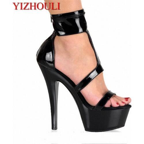 Summer feminine platform heels 15 cm pole dancing sandals, 6 inches model club sandals