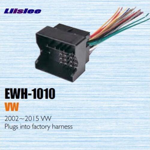Liislee Plugs Into Factory Harness For VW 2002~2015 -Radio Power Wire Adapter/Aftermarket Stereo Cable/Male DIN To ISO