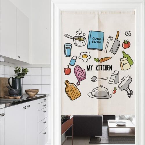 Japanese Restaurant Kitchen Linen Door Curtain Noren Bedroom Curtains Home Entrance decoration Customizable curtain