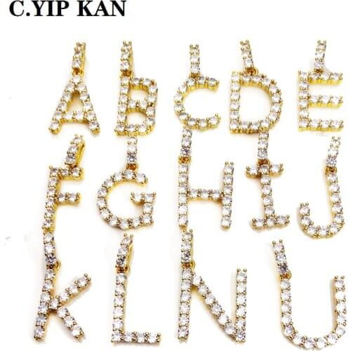 Microzircon 26 English letter pendant accessories women fashion style DIY necklace large hole accessories made fine jewelry