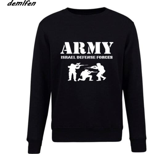 Fashion Cool Men Fleece Hoodie Green Olive Israel Defense Forces Army Soldier Sweatshirt Hip Hop Coat Tops Harajuku Streetwear